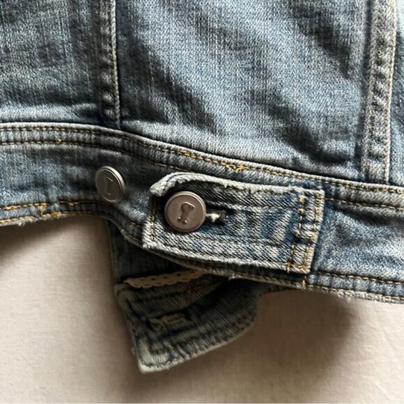 Pilcro and the Letterpress Anthropologie denim jean vest Sz S - Picture 4 of 7